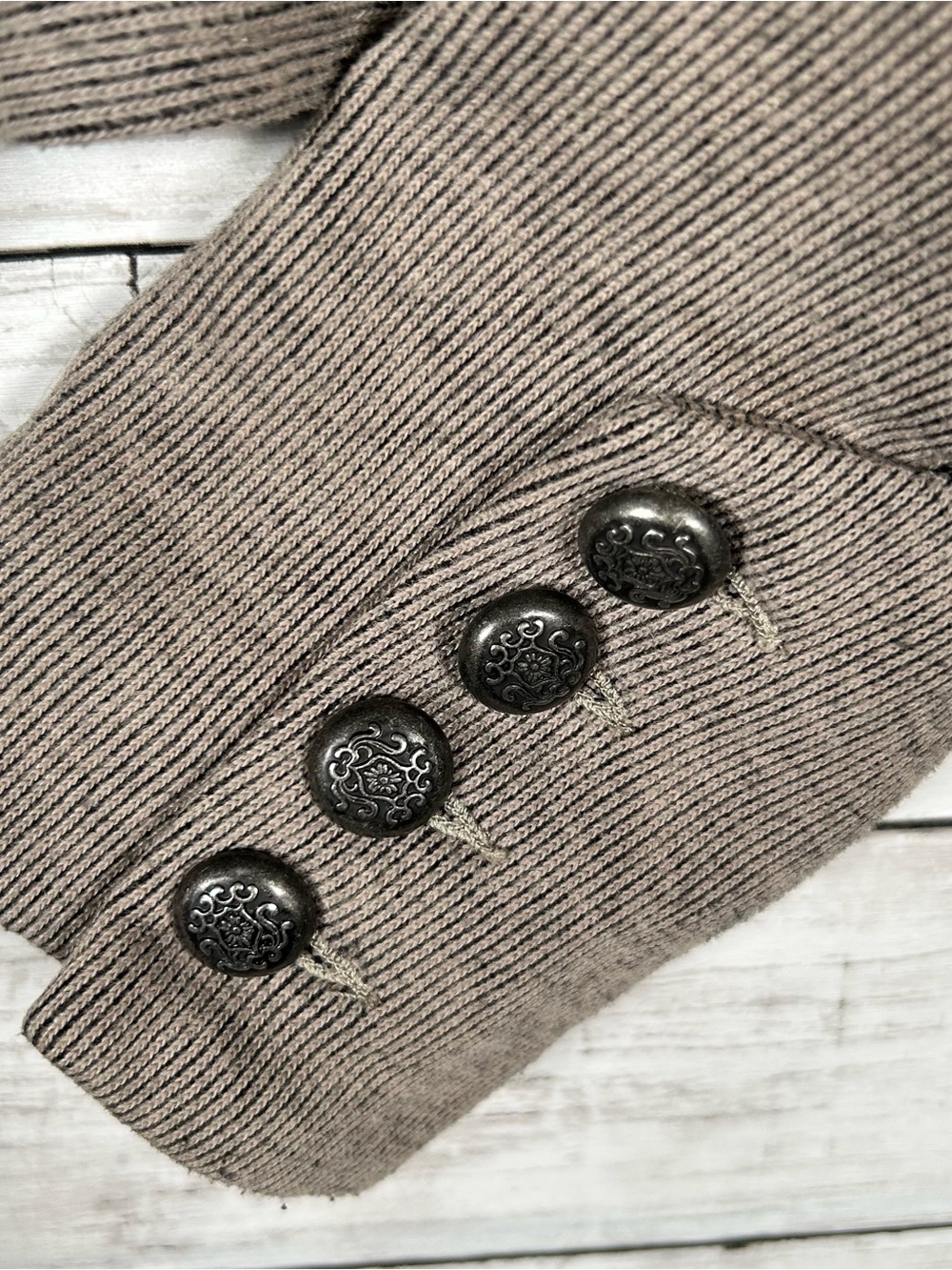 Free People Military Lace Double Breasted Cropped Peplum Tan Black Jacket 6 - Picture 5 of 8
